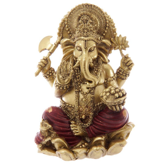 Goud rood ganesh beeld 16cm