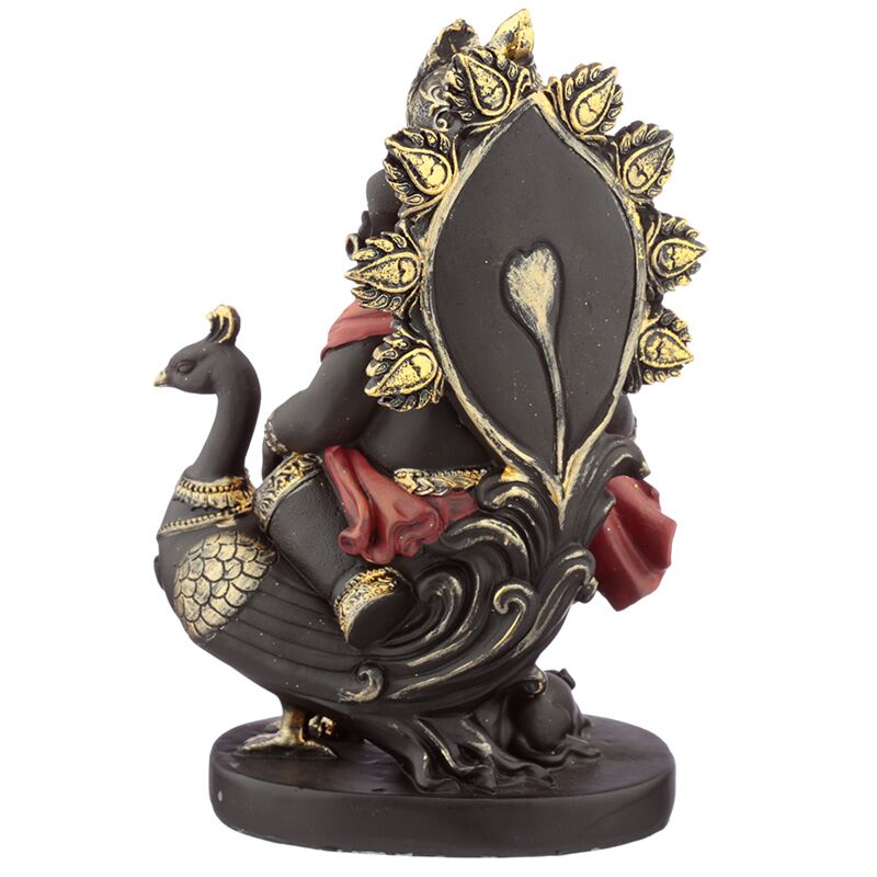 Afbeelding laden in galerijviewer, Ganesh beeldje met pijp en pauwhaan
