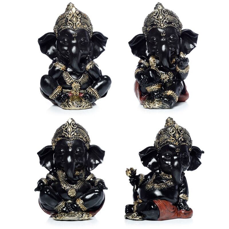Afbeelding laden in galerijviewer, Zwart goud ganesh
