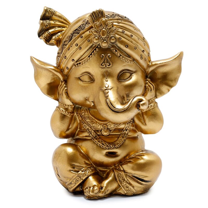 Afbeelding laden in galerijviewer, Set 3 gouden ganesh hoor spreek zie geen kwaad
