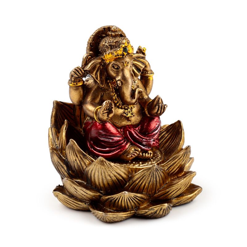 Afbeelding laden in galerijviewer, Goudkleur ganesh lakshmi lotus set van 2
