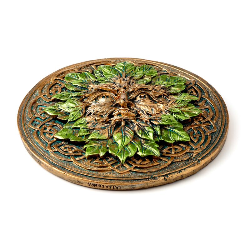 Afbeelding laden in galerijviewer, Green man ronde wierookhouder
