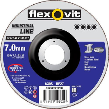 Flexovit abs industrial 230x7x22.23 a30s t27 st rvs | 10 stuks