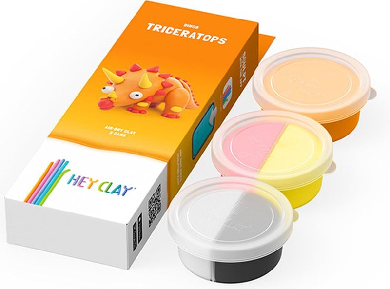 Afbeelding laden in galerijviewer, Hey-clay triceratops 3 cans boetseerklei
