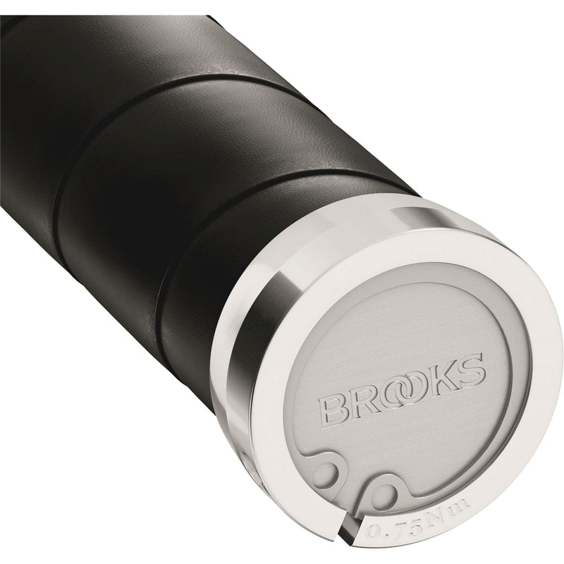 Afbeelding laden in galerijviewer, Brooks Handvatten Slender Leather grips 100 130mm black
