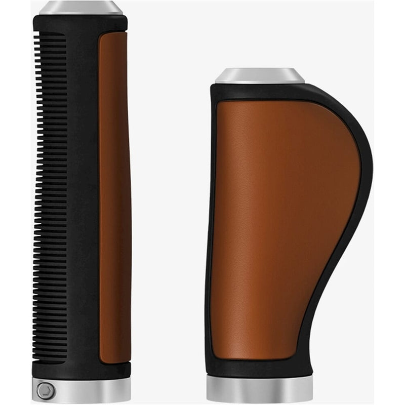 Afbeelding laden in galerijviewer, Brooks Handvatten Ergonomic Leather grip 100 130mm honey
