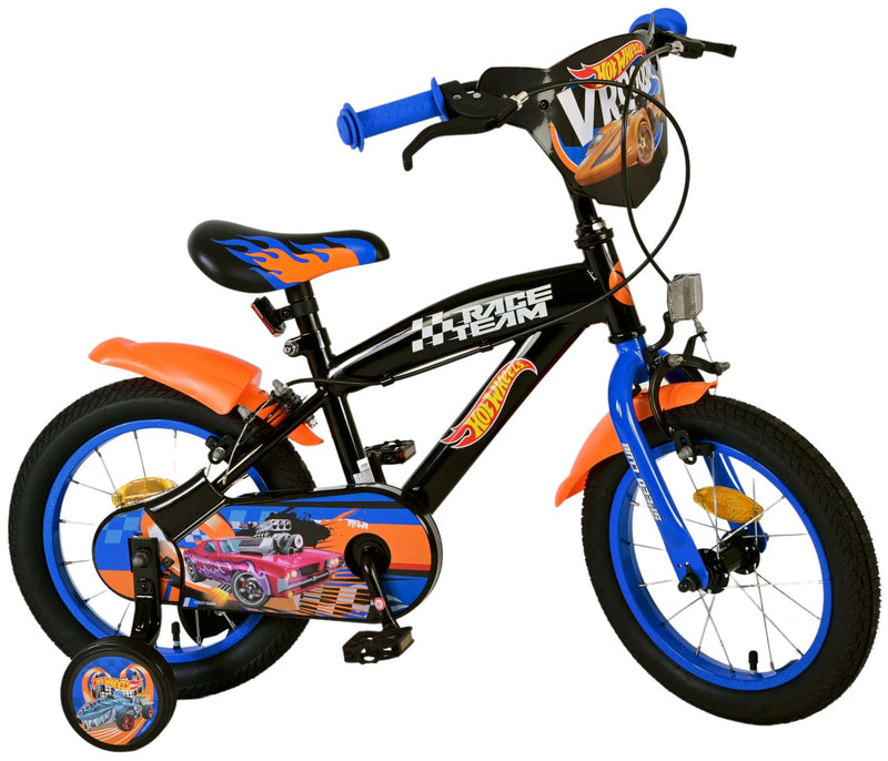 Afbeelding laden in galerijviewer, Hot wheels kinderfiets - jongens - 14 inch - zwart - twee handremmen
