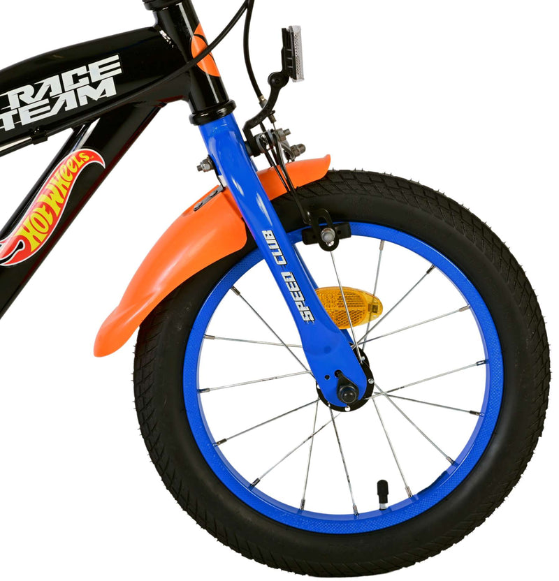 Afbeelding laden in galerijviewer, Hot wheels kinderfiets - jongens - 14 inch - zwart - twee handremmen

