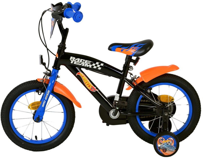 Afbeelding laden in galerijviewer, Hot wheels kinderfiets - jongens - 14 inch - zwart - twee handremmen
