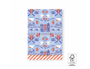 House of products cadeauzakjes - holland - orange stripes - 17x25cm - 200st