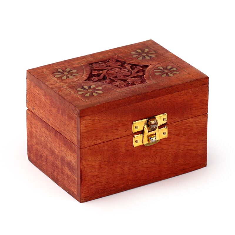 Afbeelding laden in galerijviewer, Mango hout etherische olie doos (voor 6 flesjes - design 2)
