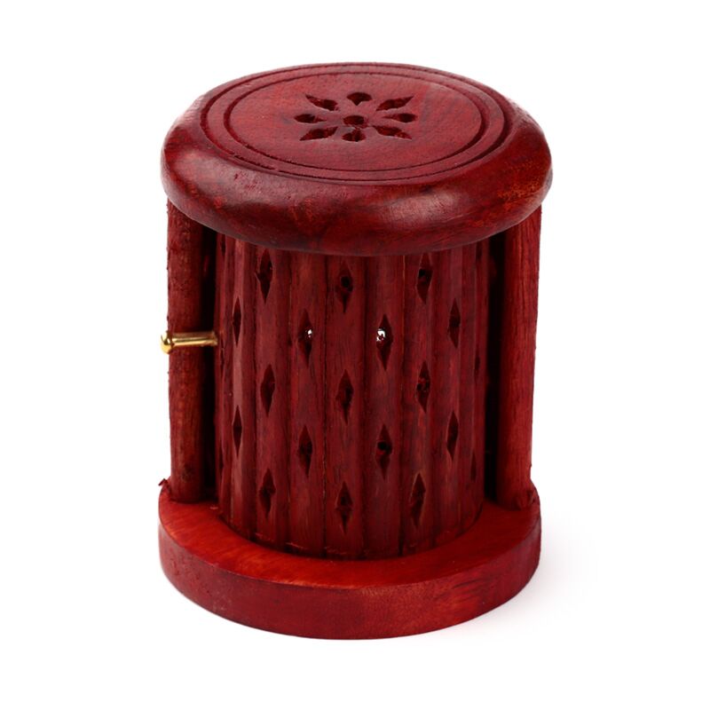 Afbeelding laden in galerijviewer, Mango hout gesneden wierookhouder kegels met deur
