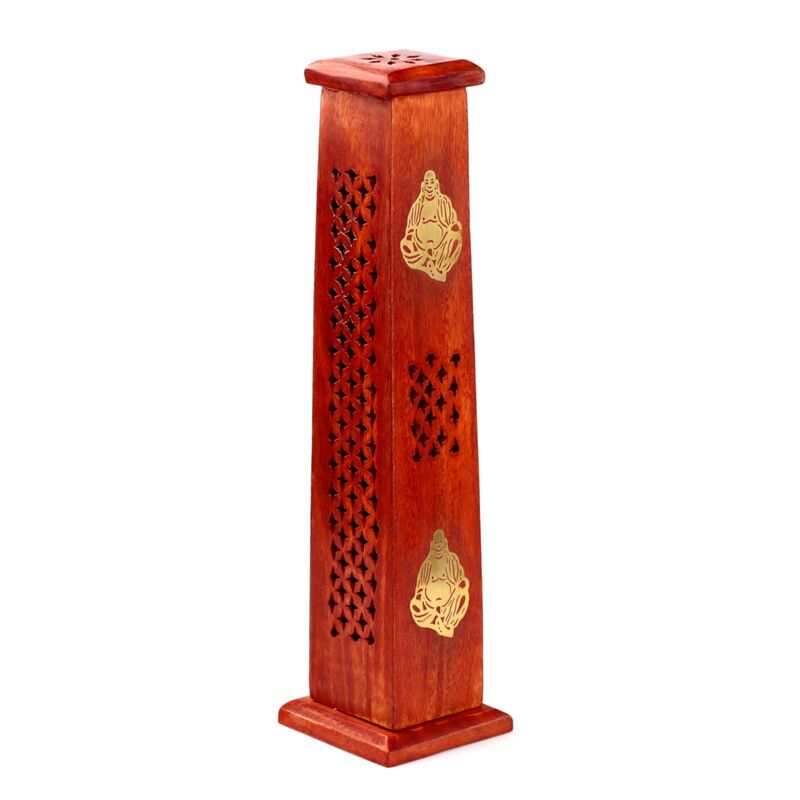 Afbeelding laden in galerijviewer, Mango hout wierookhouder toren chinese boeddha
