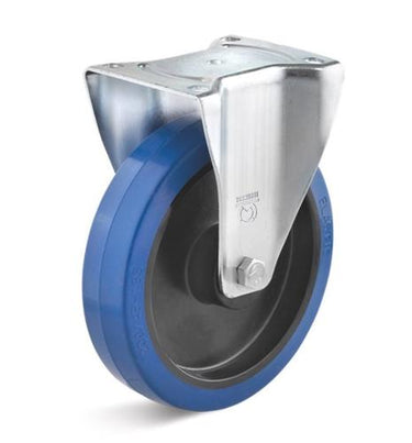 Torwegge bokwiel rubber blauw ø160 kunststof