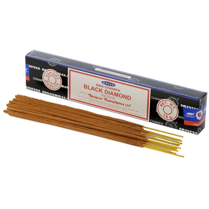 Afbeelding laden in galerijviewer, 01346 zwarte diamant - satya nag champa wierook stokjes
