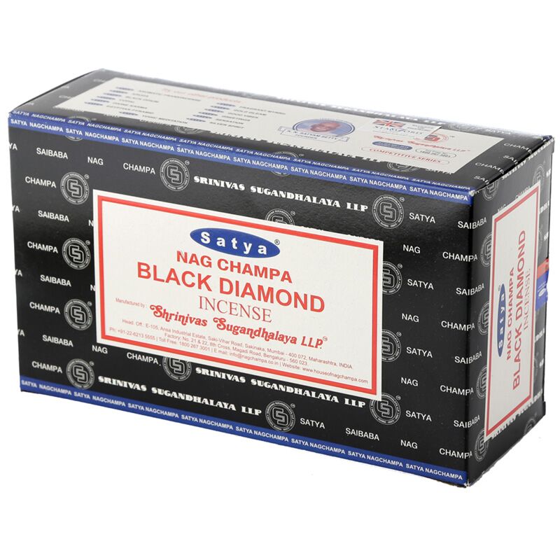 Afbeelding laden in galerijviewer, 01346 zwarte diamant - satya nag champa wierook stokjes
