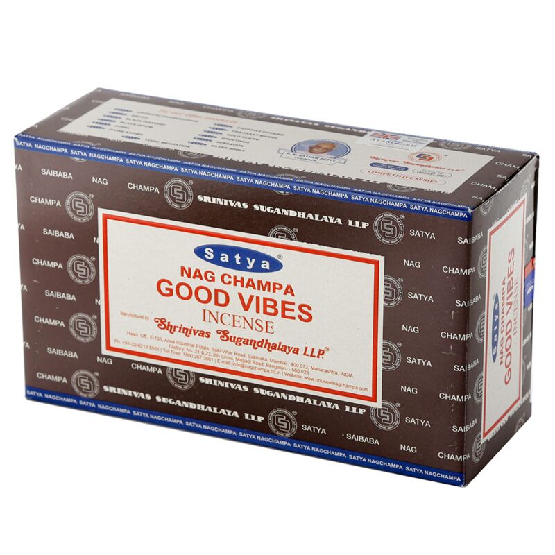 Afbeelding laden in galerijviewer, 01355 goede vibraties - satya nag champa wierook stokjes
