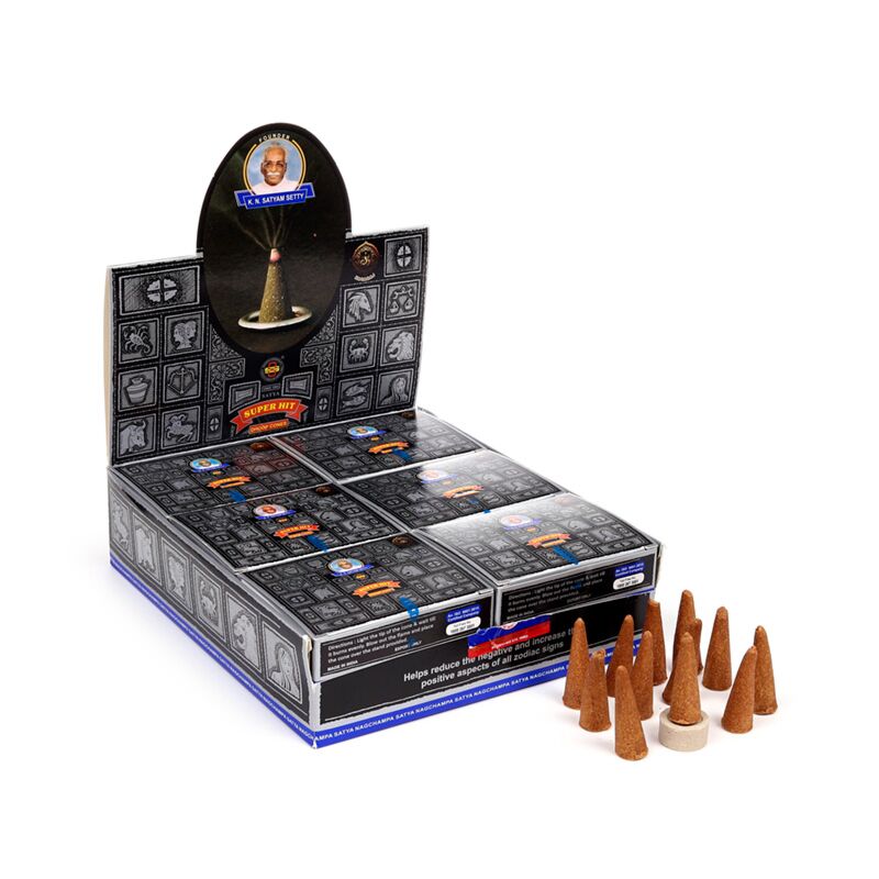 Afbeelding laden in galerijviewer, Satya super hit nag champa dhoop wierook kegels
