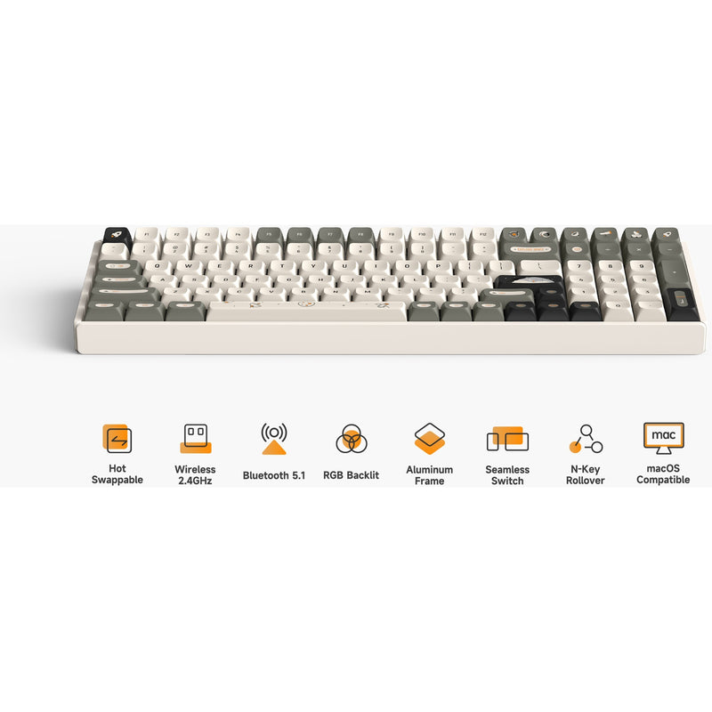 Afbeelding laden in galerijviewer, Iqunix f97 hitchhiker wireless mechanical keyboard
