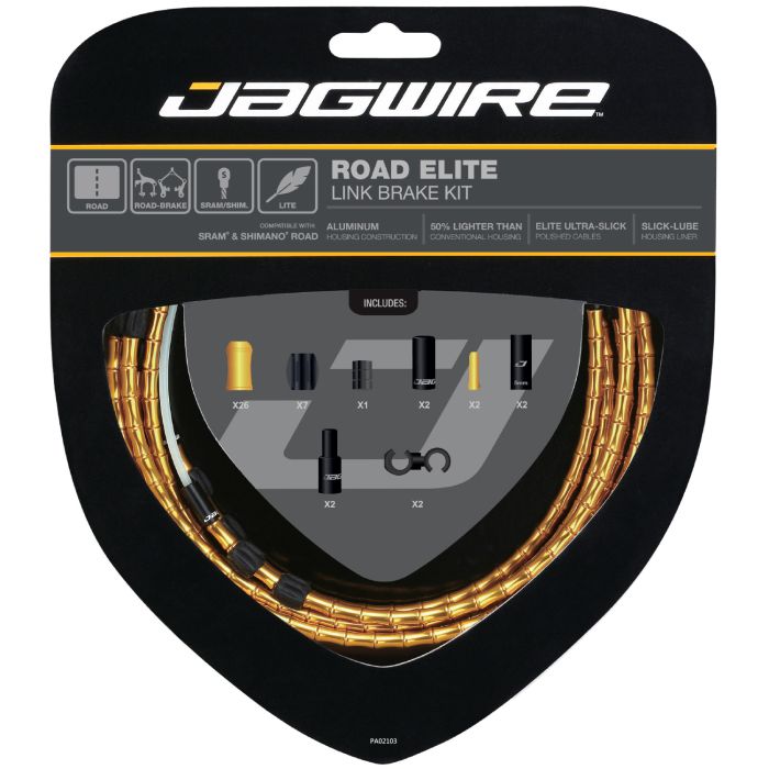 Afbeelding laden in galerijviewer, Jagwire road elite link brake kit - gold
