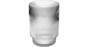 Hd vase stripe glass clear 16x16x22cm