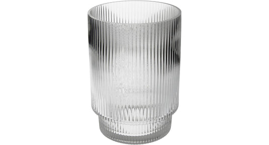 Hd vase stripe glass clear 16x16x22cm
