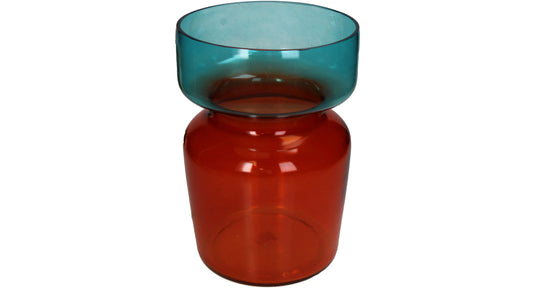 Hd collection vase two tone glass multi 18x18x25cm
