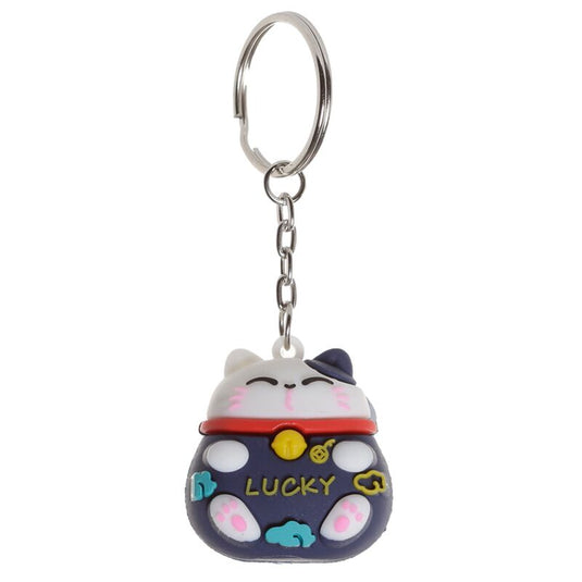 Maneki neko gelukskat 3d pvc sleutelhanger