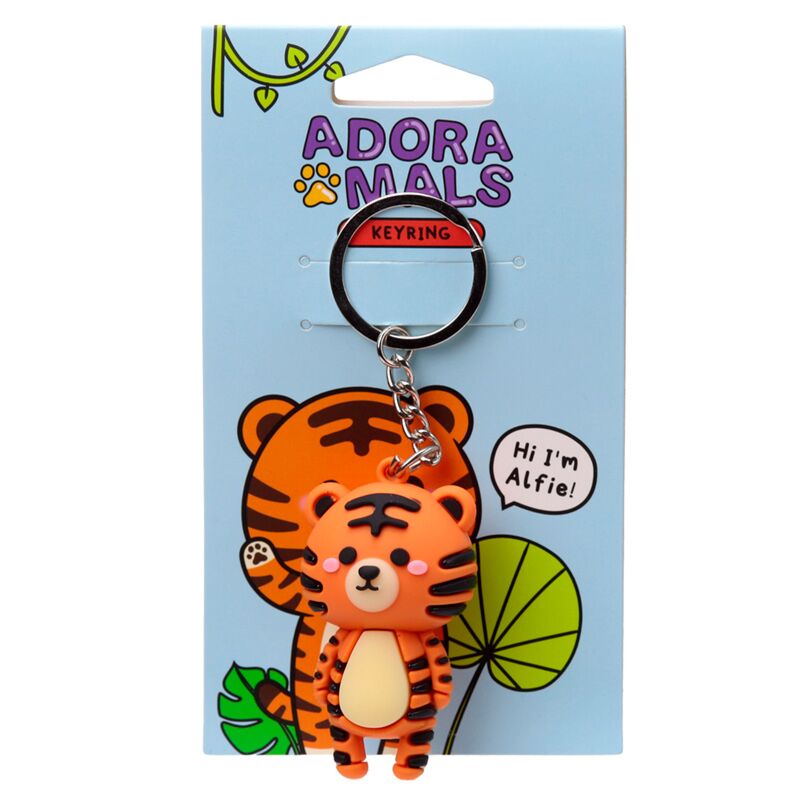 Afbeelding laden in galerijviewer, Alfie de tijger adoramals 3d pvc sleutelhanger
