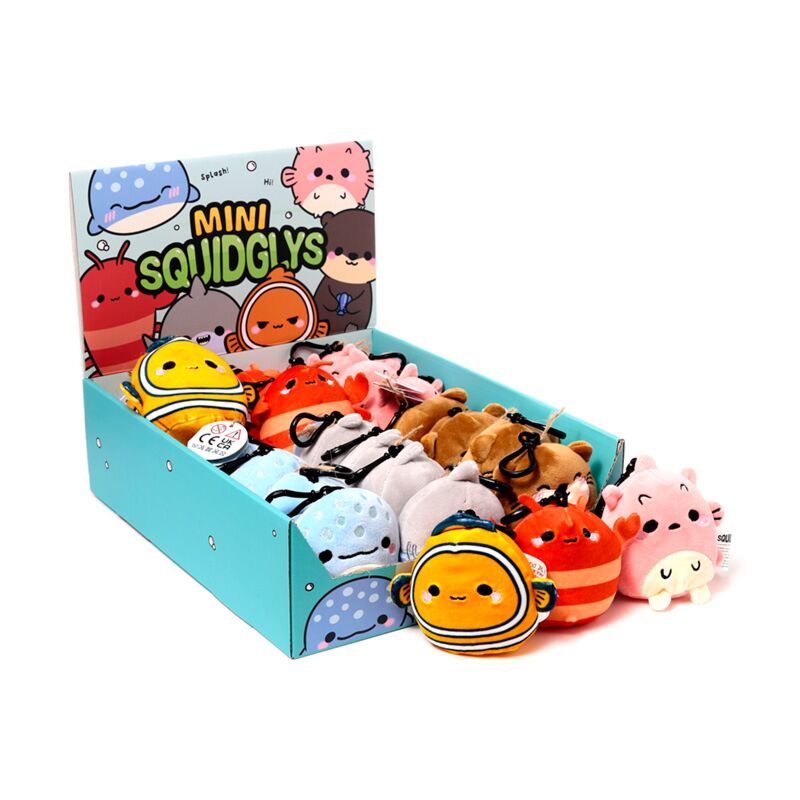Afbeelding laden in galerijviewer, Squidglys adoramals zeeleven pluche sleutelhanger
