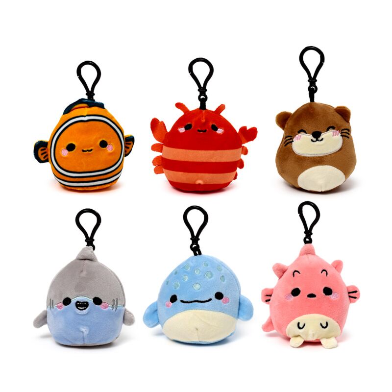 Afbeelding laden in galerijviewer, Squidglys adoramals zeeleven pluche sleutelhanger
