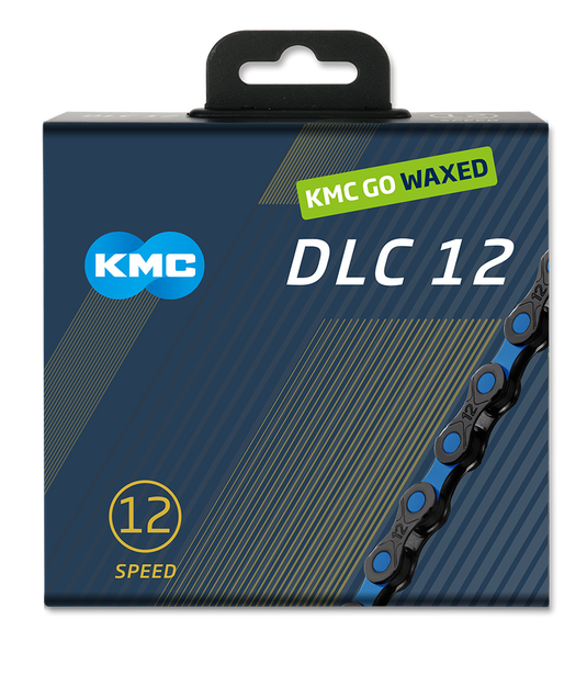 Kmc ketting dcl12 waxed 12 speed 126 links zwart blauw incl. missinglink