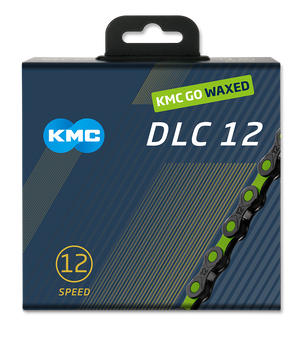 Kmc chain dlc12 126l box waxed 12-speed black apple green