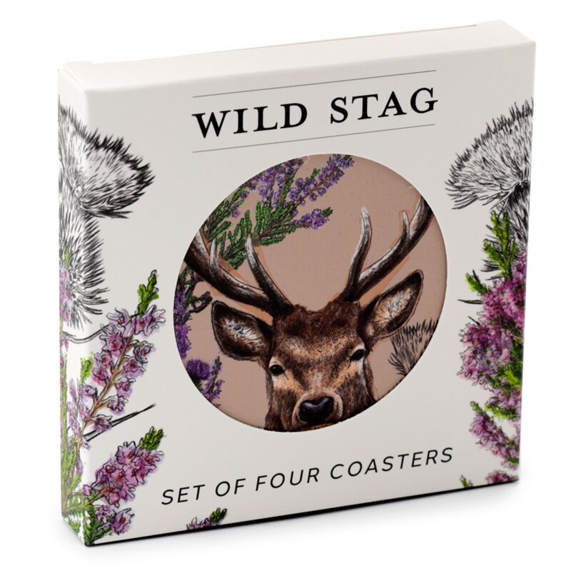 Afbeelding laden in galerijviewer, Wild hert set 4 onderzetters
