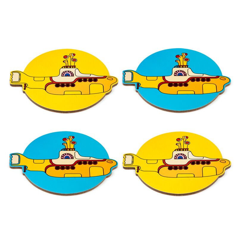 Afbeelding laden in galerijviewer, The beatles yellow submarine set 4 onderzetterss
