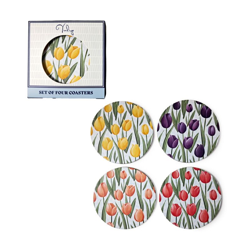 Afbeelding laden in galerijviewer, Tulpen set 4 onderzetters
