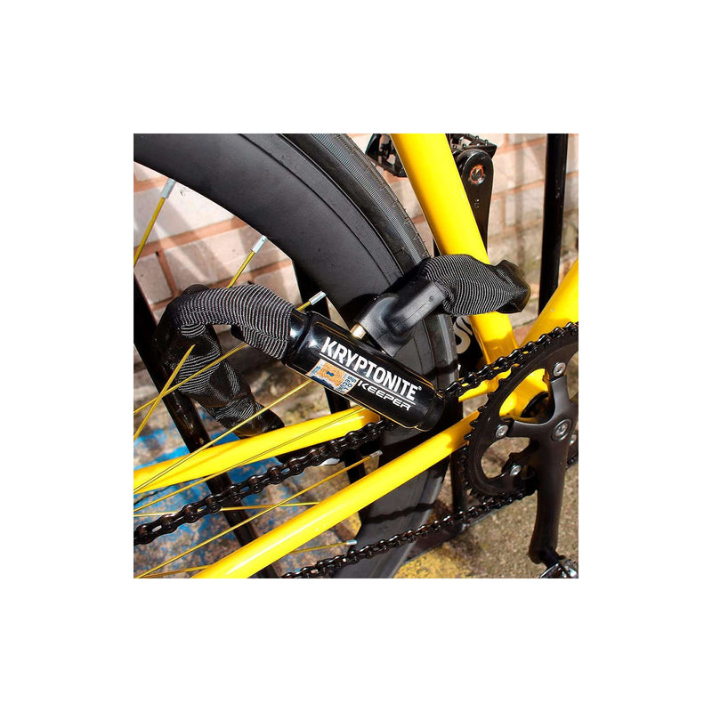 Afbeelding laden in galerijviewer, Kryptonite keeper 585-ketting met geïntegreerd slot – kettingslot fiets – fietsslot met ketting elektrische fiets – 85 cm – staal – zwart
