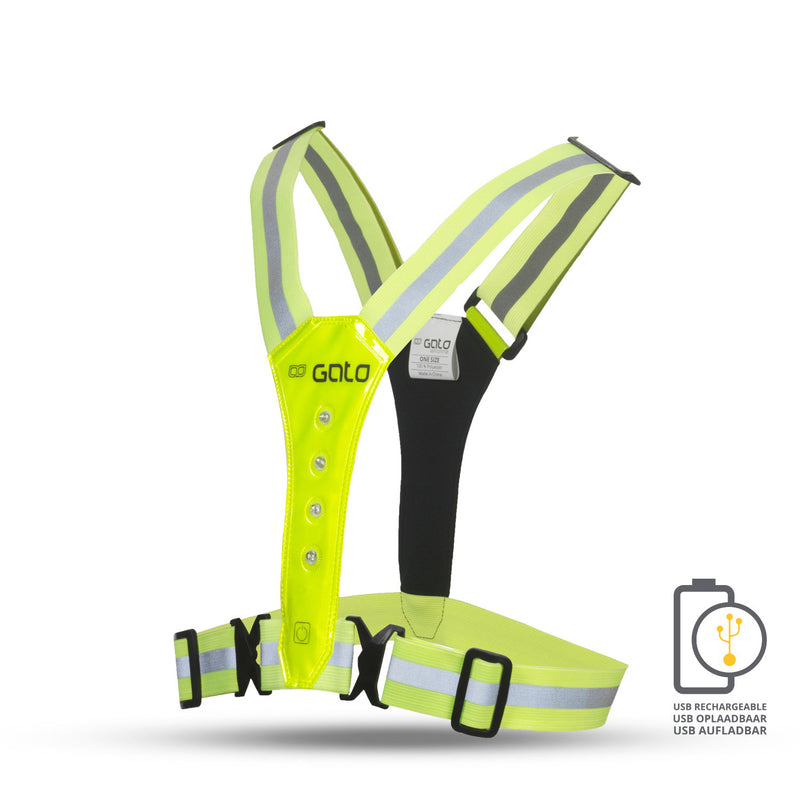 Afbeelding laden in galerijviewer, Gato Safer sport vest led usb neongeel one size

