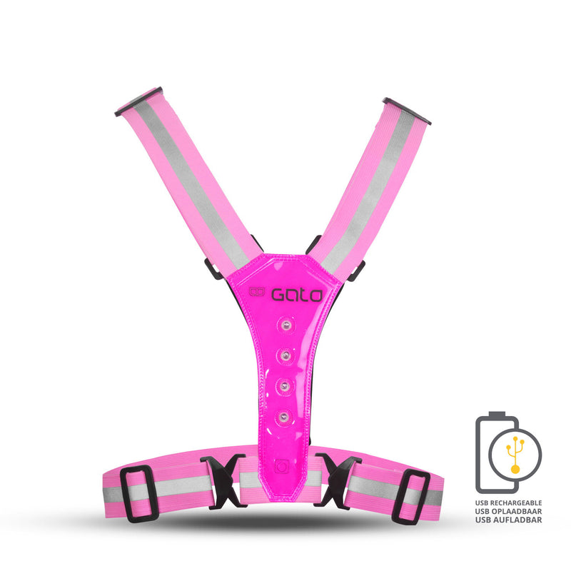 Afbeelding laden in galerijviewer, Gato Safer sport led vest usb hot pink one size
