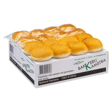 Kamstra kadetten wit sesam gesneden (4x8 stuks)