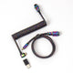 Keychron Premium Coiled Aviator Cable Rainbow Plated Blac