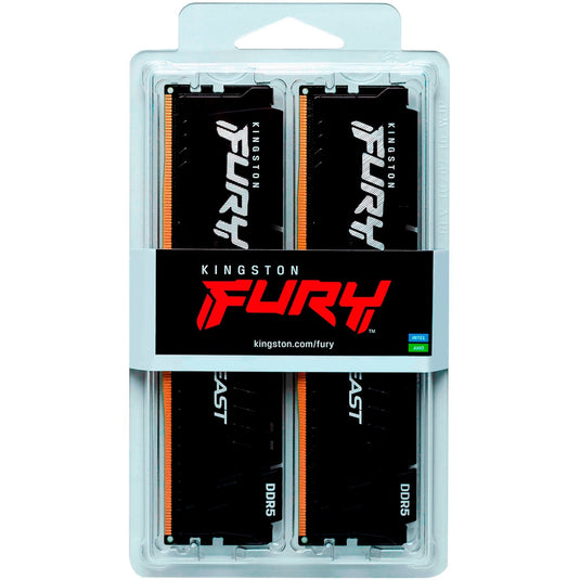 Kingston fury beast 32 gb ddr5-6000 (2x 16 gb) werkgeheugen (zwart, kf560c30bbek2-32, xmp 3.0, expo 1.1)