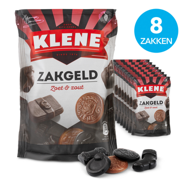 Klene zakgeld zoet zout (8x 210gr)