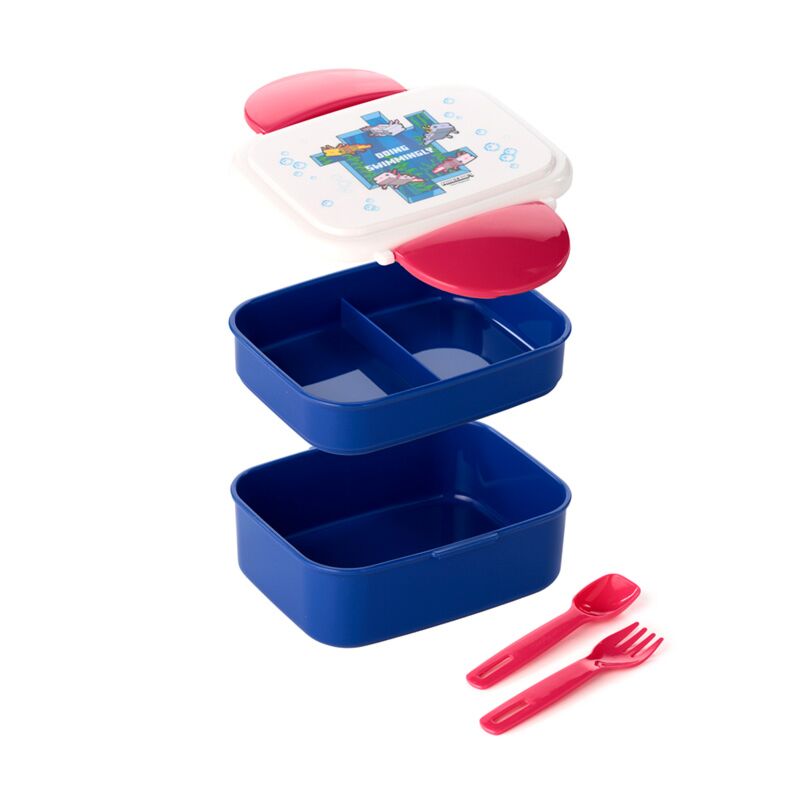Afbeelding laden in galerijviewer, Union minecraft axolotl clip bento box lunchtrommel bestek
