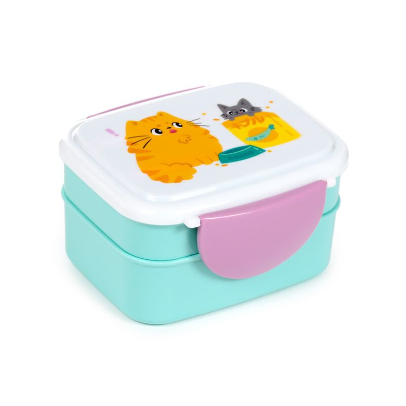 Afbeelding laden in galerijviewer, Beans co katten clip bento box lunchtrommel bestek
