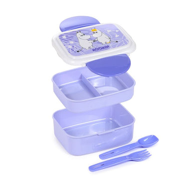 Union moomin lila clip bento box lunchtrommel met bestek