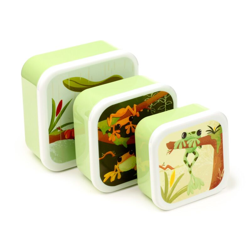 Afbeelding laden in galerijviewer, Set 3 lunch box m l xl tropische boomkikker
