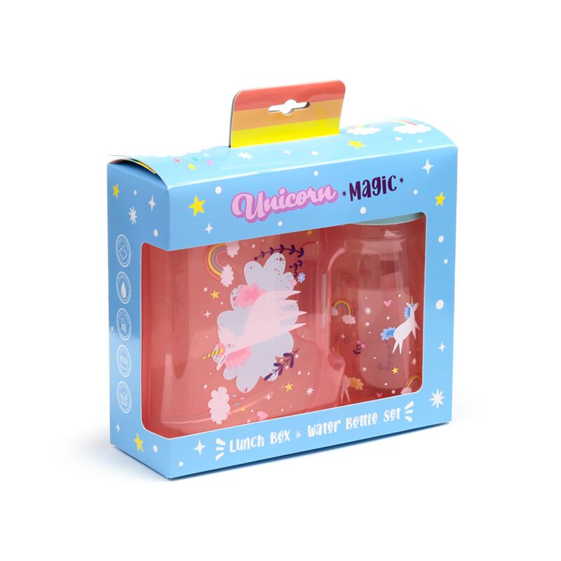Afbeelding laden in galerijviewer, Unicorn magiclunchbox drinkfles set
