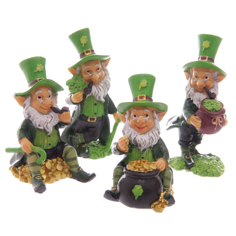 Afbeelding laden in galerijviewer, Ierse geluk kabouterminiatuur beeldjes 9 - 11cm

