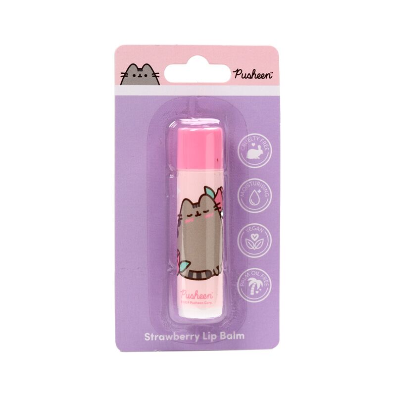 Afbeelding laden in galerijviewer, Pusheen de kat aardbei lipbalsem stick
